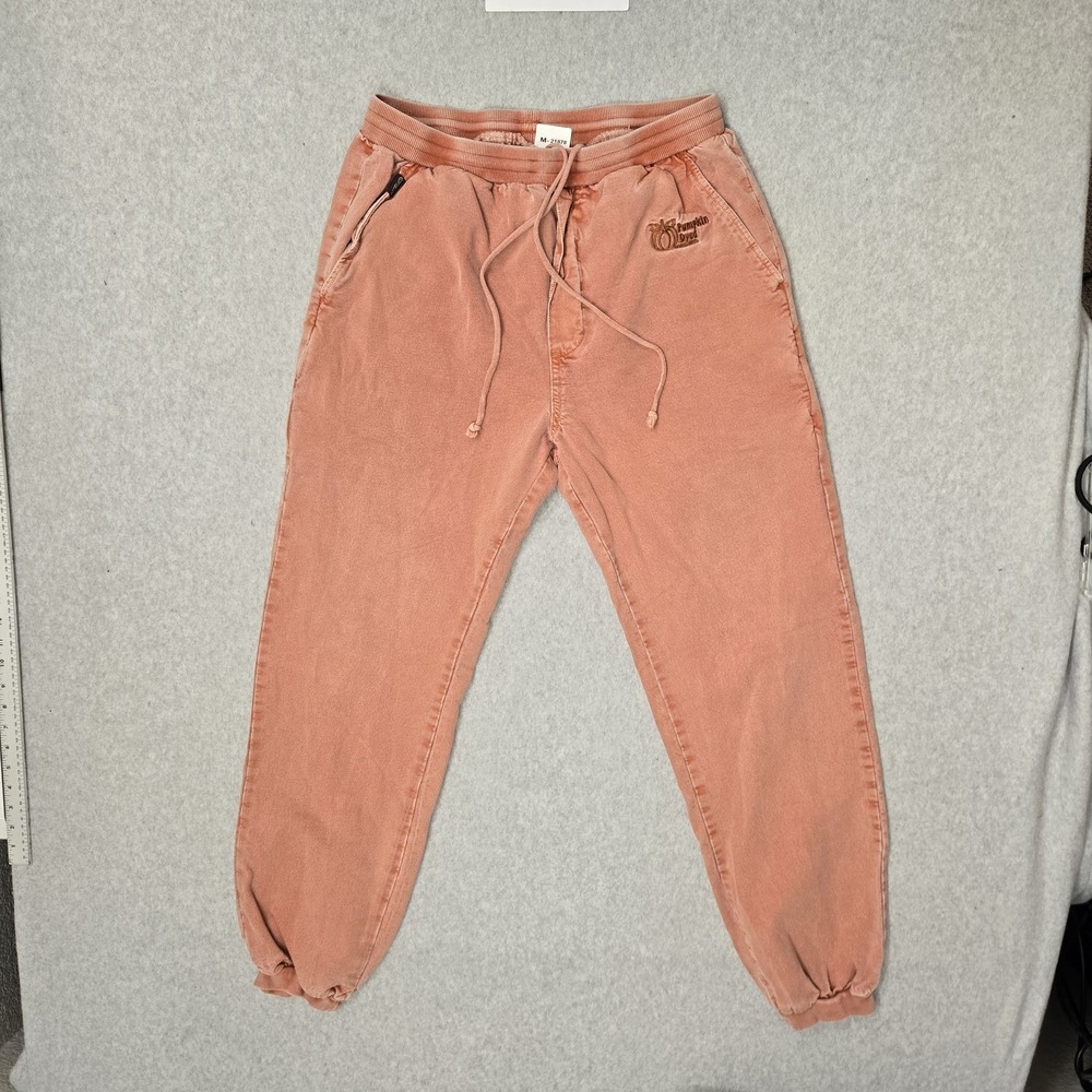 Crazy Shirts Men Activewear Pants M Peach Embroidered Pumpkin Dye Jogger Y2K
